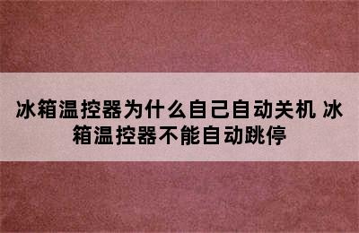 冰箱温控器为什么自己自动关机 冰箱温控器不能自动跳停